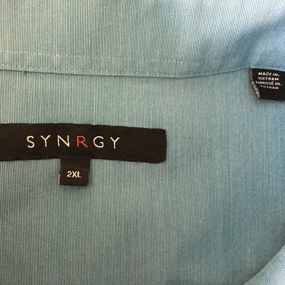BIG AND TALL SYNRGY Blue Short Sleeves Shirt - Picture 3 of 6